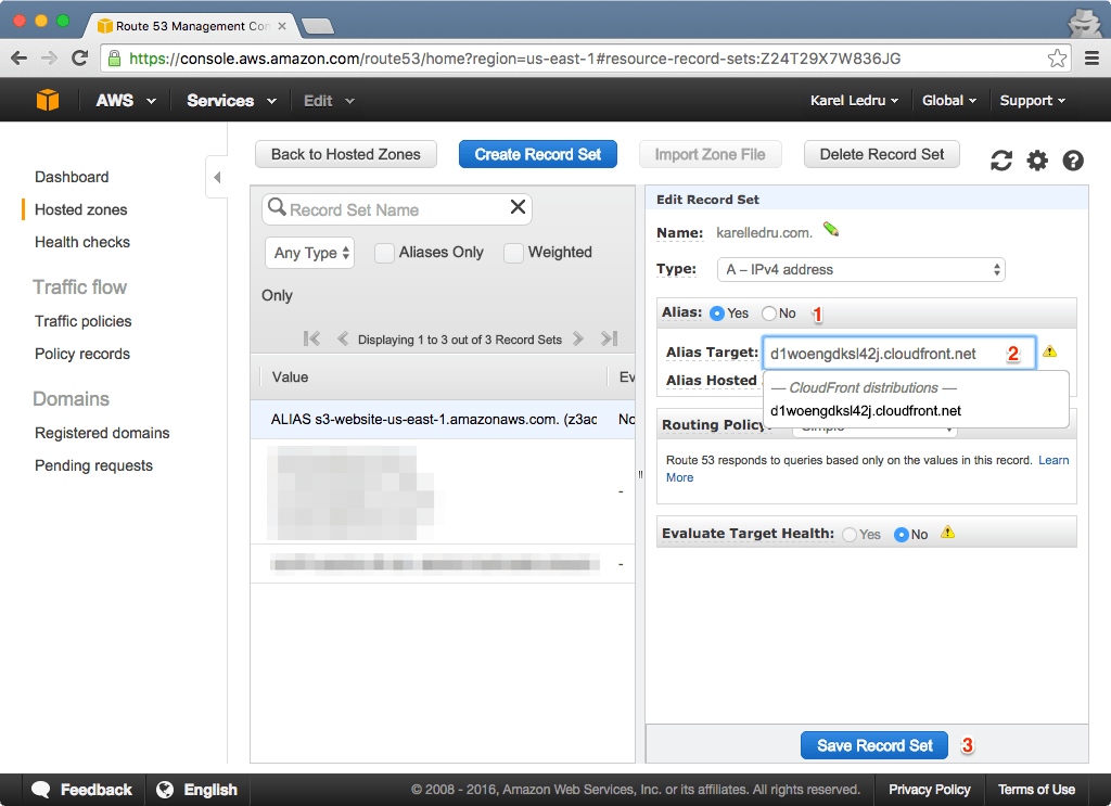 Point DNS to CloudFront